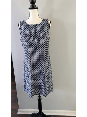 Tommy Hilfiger Navy Blue Paisley Sleeveless Dress Size 10 Excellent Condition